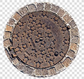 Textures   -   ARCHITECTURE   -   ROADS   -  Street elements - Rusty metal manhole texture 19722
