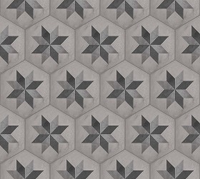 Textures   -   ARCHITECTURE   -   TILES INTERIOR   -  Hexagonal mixed - Concrete hexagonal tile texture seamless 20293