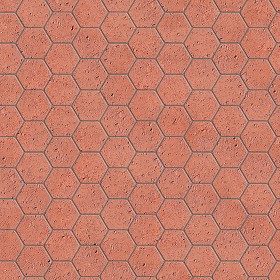 Textures   -   ARCHITECTURE   -   TILES INTERIOR   -  Terracotta tiles - Tuscany hexagonal terracotta antiqued red tile texture seamless 16044