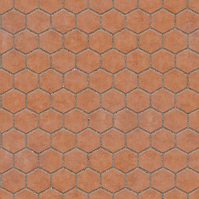 Textures   -   ARCHITECTURE   -   PAVING OUTDOOR   -  Hexagonal - Terracotta paving outdoor hexagonal texture seamless 06019