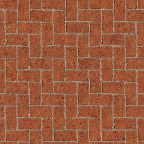 Textures   -   ARCHITECTURE   -   PAVING OUTDOOR   -   Terracotta   -  Herringbone - Cotto paving herringbone outdoor texture seamless 06764