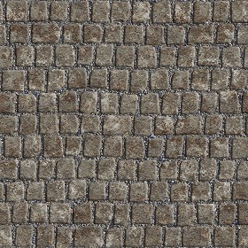 Textures   -   ARCHITECTURE   -   ROADS   -   Paving streets   -  Damaged cobble - Dirt street paving cobblestone texture seamless 07481