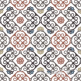 Textures   -   ARCHITECTURE   -   TILES INTERIOR   -   Ornate tiles   -  Mixed patterns - Ceramic ornate tile texture seamless 20270