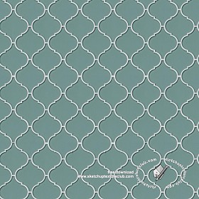 Textures   -   ARCHITECTURE   -   TILES INTERIOR   -   Ornate tiles   -  Geometric patterns - Arabescque mosaic tile texture seamless 18903