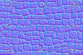 Textures   -   ARCHITECTURE   -   ROADS   -   Paving streets   -   Damaged cobble  - Damaged cobblestone texture seamless 21235 - Normal