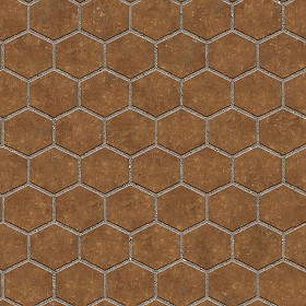 Textures   -   ARCHITECTURE   -   PAVING OUTDOOR   -  Hexagonal - Terracotta paving outdoor hexagonal texture seamless 06027