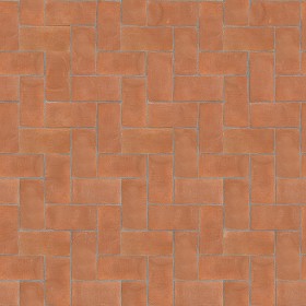 Textures   -   ARCHITECTURE   -   PAVING OUTDOOR   -   Terracotta   -  Herringbone - Cotto paving herringbone outdoor texture seamless 06773