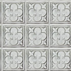 Textures   -   ARCHITECTURE   -   WOOD   -  Wood panels - Old white wood ceiling tiles panels texture seamless 04621