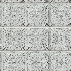 Textures   -   ARCHITECTURE   -   WOOD   -  Wood panels - Old white wood ceiling tiles panels texture seamless 04622