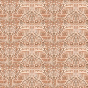 Textures   -   ARCHITECTURE   -   PAVING OUTDOOR   -   Terracotta   -  Blocks mixed - Paving cotto rose window texture seamless 06635