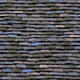 Textures   -   ARCHITECTURE   -   ROOFINGS   -  Flat roofs - Old flat clay roof tiles texture seamless 03588