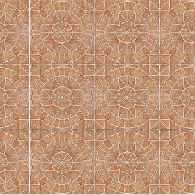Textures   -   ARCHITECTURE   -   PAVING OUTDOOR   -   Terracotta   -  Blocks mixed - Paving cotto rose window texture seamless 16104