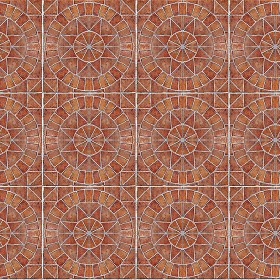 Textures   -   ARCHITECTURE   -   PAVING OUTDOOR   -   Terracotta   -  Blocks mixed - Paving cotto rose window texture seamless 16105