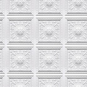 Textures   -   ARCHITECTURE   -   DECORATIVE PANELS   -   3D Wall panels   -  White panels - White interior ceiling tiles panel texture seamless 03000