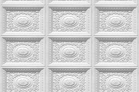 Textures   -   ARCHITECTURE   -   DECORATIVE PANELS   -   3D Wall panels   -  White panels - White interior ceiling tiles panel texture seamless 03003