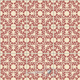 Textures   -   ARCHITECTURE   -   TILES INTERIOR   -   Ornate tiles   -  Mixed patterns - Ceramic ornate tile texture seamless 20331