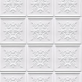 Textures   -   ARCHITECTURE   -   DECORATIVE PANELS   -   3D Wall panels   -  White panels - White interior ceiling tiles panel texture seamless 03007