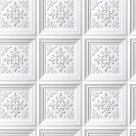 Textures   -   ARCHITECTURE   -   DECORATIVE PANELS   -   3D Wall panels   -  White panels - White interior ceiling tiles panel texture seamless 03013