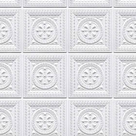 Textures   -   ARCHITECTURE   -   DECORATIVE PANELS   -   3D Wall panels   -  White panels - White interior ceiling tiles panel texture seamless 03014