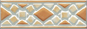 Textures   -   ARCHITECTURE   -   TILES INTERIOR   -   Mosaico   -  Mixed format - Border hand painted mosaic tile texture seamless 15626
