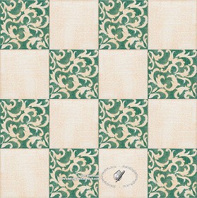 Textures   -   ARCHITECTURE   -   TILES INTERIOR   -   Ornate tiles   -  Mixed patterns - Ornate ceramic tile texture seamless 20349