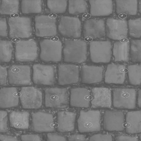 Textures   -   ARCHITECTURE   -   ROADS   -   Paving streets   -   Cobblestone  - Street paving cobblestone texture seamless 21265 - Displacement