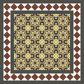 Textures   -   ARCHITECTURE   -   TILES INTERIOR   -   Cement - Encaustic   -  Encaustic - Traditional encaustic cement ornate tile texture seamless 13630