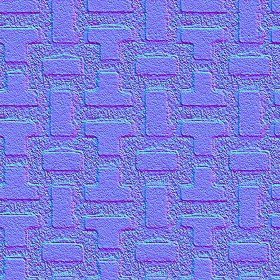 Textures   -   ARCHITECTURE   -   PAVING OUTDOOR   -   Parks Paving  - Concrete bricks paving PBR texture seamless 21977 - Normal