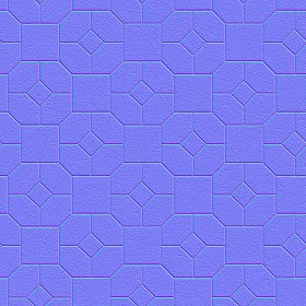 Textures   -   ARCHITECTURE   -   PAVING OUTDOOR   -   Pavers stone   -   Blocks mixed  - Pavers stone mixed size texture seamless 06192 - Normal