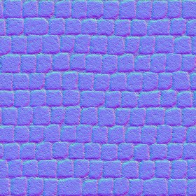 Textures   -   ARCHITECTURE   -   ROADS   -   Paving streets   -   Cobblestone  - Street porfido paving cobblestone texture seamless 07439 - Normal