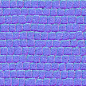 Textures   -   ARCHITECTURE   -   ROADS   -   Paving streets   -   Cobblestone  - Street porfido paving cobblestone texture seamless 07441 - Normal