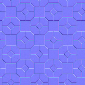 Textures   -   ARCHITECTURE   -   PAVING OUTDOOR   -   Pavers stone   -   Blocks mixed  - Pavers stone mixed size texture seamless 06198 - Normal