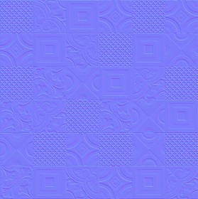 Textures   -   ARCHITECTURE   -   TILES INTERIOR   -   Cement - Encaustic   -   Cement  - cementine tiles Pbr texture seamless 22133 - Normal