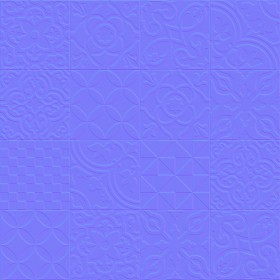 Textures   -   ARCHITECTURE   -   TILES INTERIOR   -   Cement - Encaustic   -   Cement  - cementine tiles Pbr texture seamless 22144 - Normal