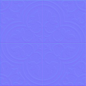Textures   -   ARCHITECTURE   -   TILES INTERIOR   -   Cement - Encaustic   -   Cement  - cementine tiles Pbr texture seamless 22148 - Normal