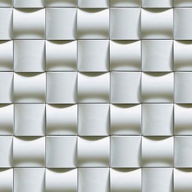 Textures   -   ARCHITECTURE   -   TILES INTERIOR   -   Mosaico   -  Mixed format - White mosaic 3d wall tile texture seamless 21048