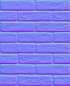 Textures   -   ARCHITECTURE   -   BRICKS   -   Colored Bricks   -   Rustic  - Texture colored bricks rustic seamless 00002 - Normal