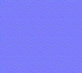 Textures   -   ARCHITECTURE   -   TILES INTERIOR   -   Hexagonal mixed  - Concrete hexagonal tile texture seamless 20287 - Normal