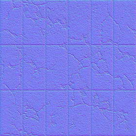 Textures   -   ARCHITECTURE   -   PAVING OUTDOOR   -   Concrete   -   Blocks damaged  - Concrete paving outdoor damaged texture seamless 05509 - Normal