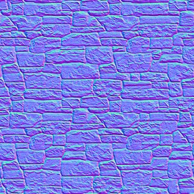 Textures   -   ARCHITECTURE   -   STONES WALLS   -   Claddings stone   -   Exterior  - Wall cladding stone texture seamless 19009 - Normal