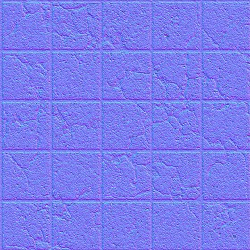 Textures   -   ARCHITECTURE   -   PAVING OUTDOOR   -   Concrete   -   Blocks damaged  - Concrete paving outdoor damaged texture seamless 05510 - Normal