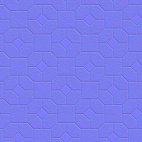 Textures   -   ARCHITECTURE   -   PAVING OUTDOOR   -   Concrete   -   Blocks mixed  - Paving concrete mixed size texture seamless 05595 - Normal