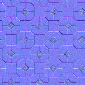 Textures   -   ARCHITECTURE   -   PAVING OUTDOOR   -   Concrete   -   Blocks mixed  - Paving concrete mixed size texture seamless 05602 - Normal