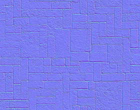 Textures   -   ARCHITECTURE   -   PAVING OUTDOOR   -   Pavers stone   -   Blocks mixed  - Pavers stone mixed size texture seamless 06129 - Normal