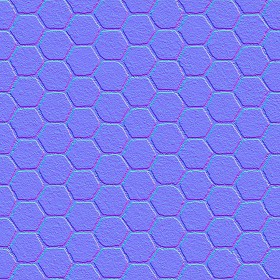 Textures   -   ARCHITECTURE   -   PAVING OUTDOOR   -   Hexagonal  - Terracotta paving outdoor hexagonal texture seamless 06024 - Normal