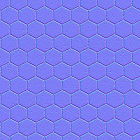 Textures   -   ARCHITECTURE   -   PAVING OUTDOOR   -   Hexagonal  - Terracotta paving outdoor hexagonal texture seamless 06026 - Normal