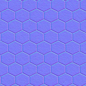Textures   -   ARCHITECTURE   -   PAVING OUTDOOR   -   Hexagonal  - Terracotta paving outdoor hexagonal texture seamless 06027 - Normal