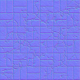 Textures   -   ARCHITECTURE   -   PAVING OUTDOOR   -   Concrete   -   Blocks damaged  - Concrete paving outdoor damaged texture seamless 05527 - Normal