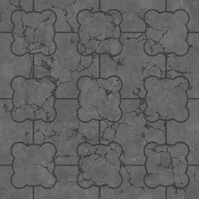 Textures   -   ARCHITECTURE   -   PAVING OUTDOOR   -   Concrete   -   Blocks damaged  - Concrete paving outdoor damaged texture seamless 05528 - Displacement