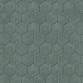Textures   -   ARCHITECTURE   -   PAVING OUTDOOR   -  Hexagonal - Concrete paving outdoor hexagonal texture seamless 06030